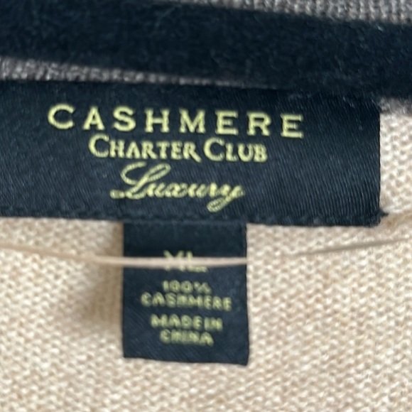Club charter cashmere beige gray brown cardigan size XlArge - Picture 5 of 7